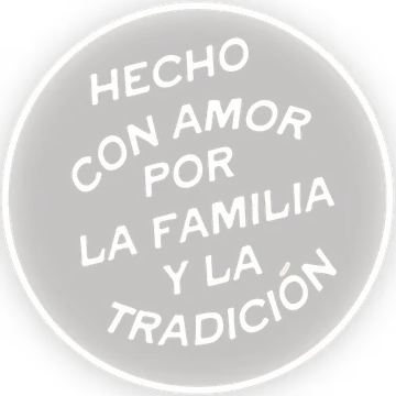 Sello de Spanglish Asadero: Hecho con amor por la familia y la tradición.